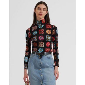 La DoubleJ Skinny Jersey Turtleneck Vetrata Size Large